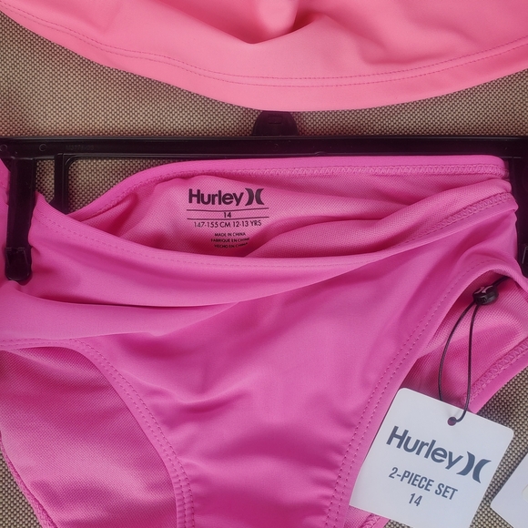 *NWT* Hurley Girl 2pc Swim Set With Long Sleeve Rush Guard - Picture 3 of 5